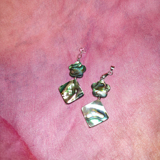 Abalone kukka + neliö riipus