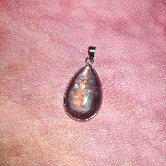 Gem lepidoliitti pisara riipus